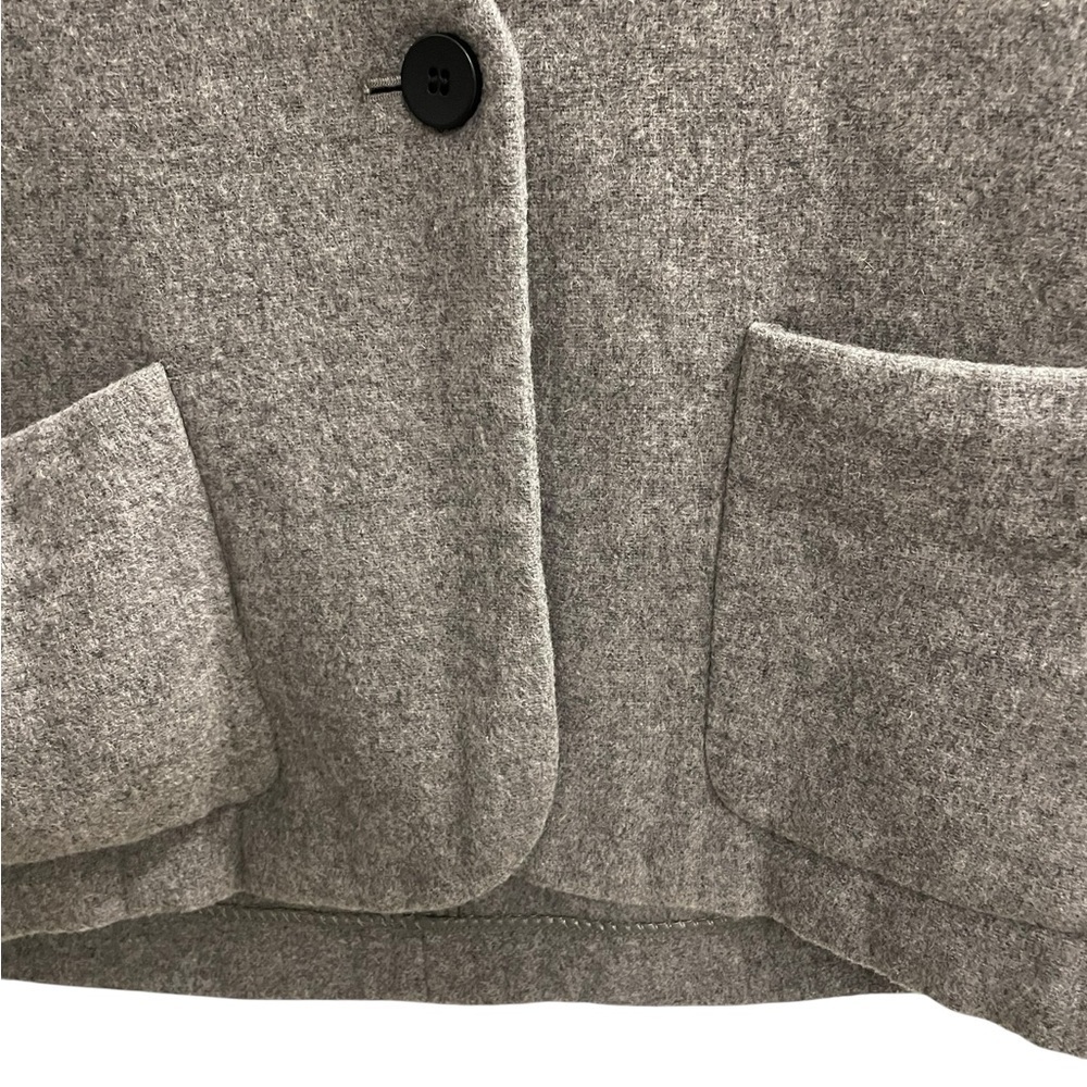 Gray Wool-Blend Boyfriend Blazer Jacket - Women - Picture 3 of 10